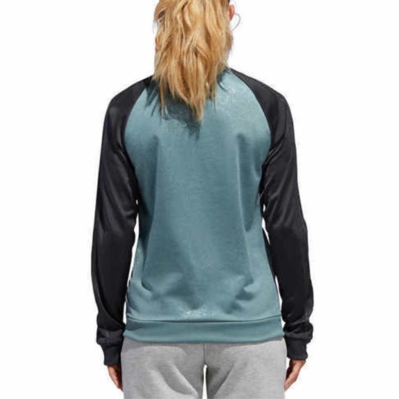 ADIDAS WOMEN'S FLORAL EMBOSSED TRACK JACKET - Picture 6 of 7